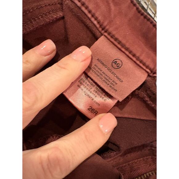 AG Adriano Goldschmied Women's Maroon the Abbey Ankle Jeans Size 26 MSRP$170 - Picture 7 of 7